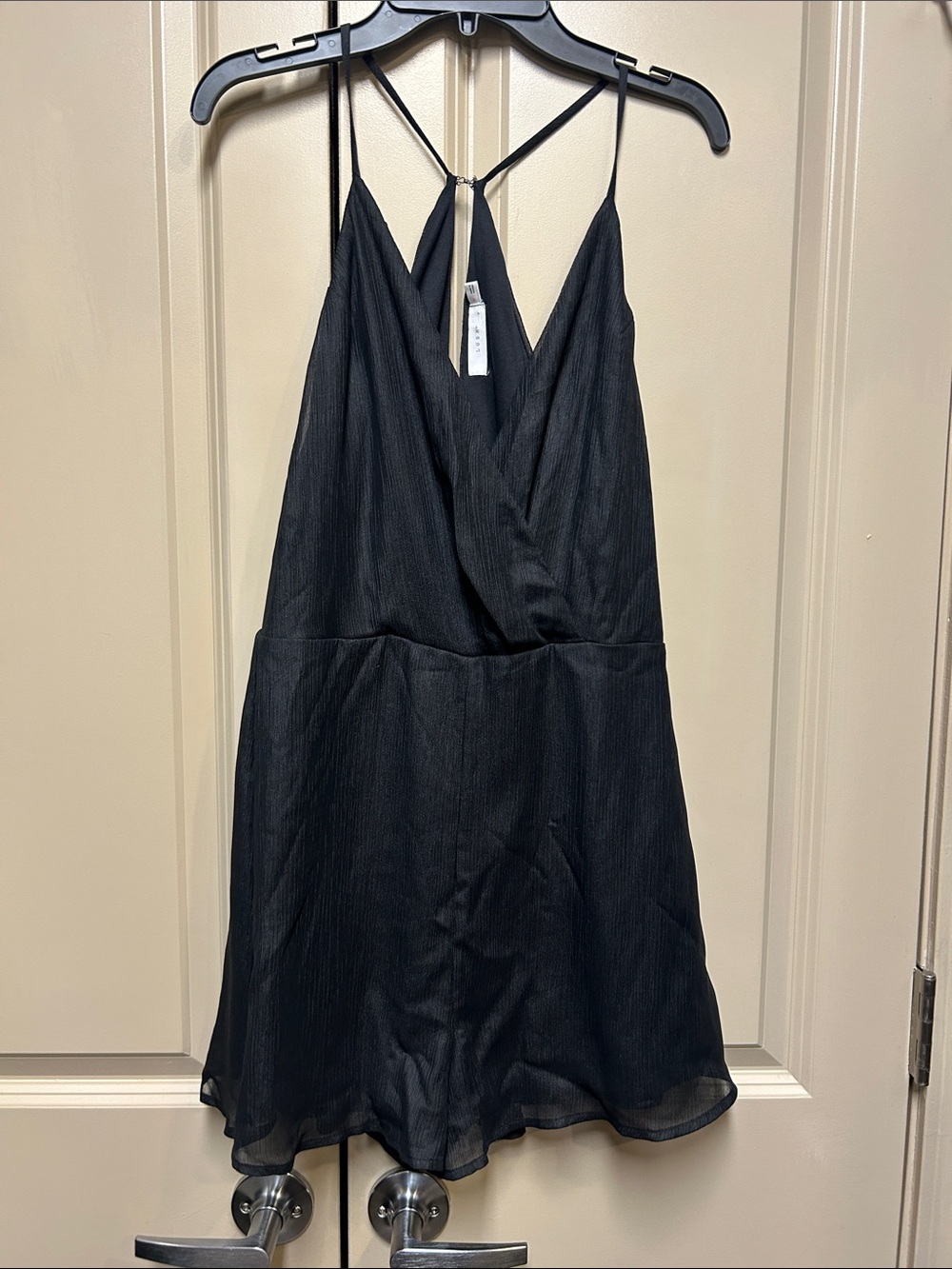Lush Black V-Neck Strappy Dress